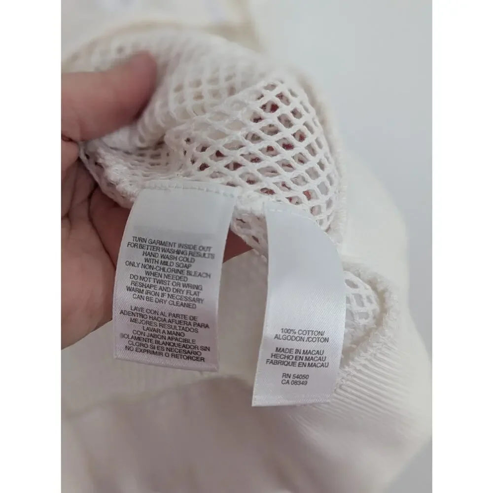 Jones New York M White Sport Mesh Full Zip Hoodie NWT S/Slv. beach